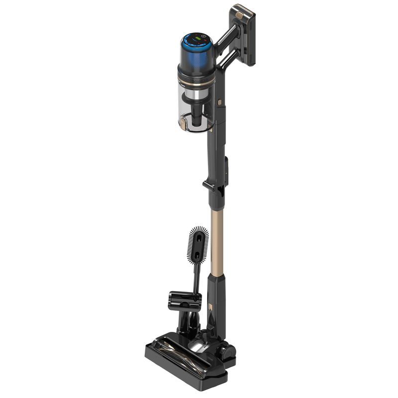 256 Cordless Stick Vacuum Cleaner with Large Dustbin Charging Base 415W BLDC Motor Bendable Touch Screen Anti-Tangle Floor Brush