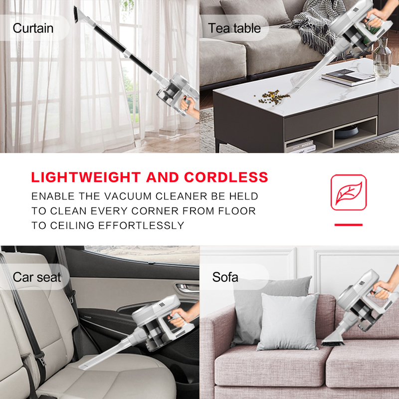201A Cordless Stick Vacuum Cleaner with 315W BLDC Motor LED Display Anti-Tangle Floor Brush