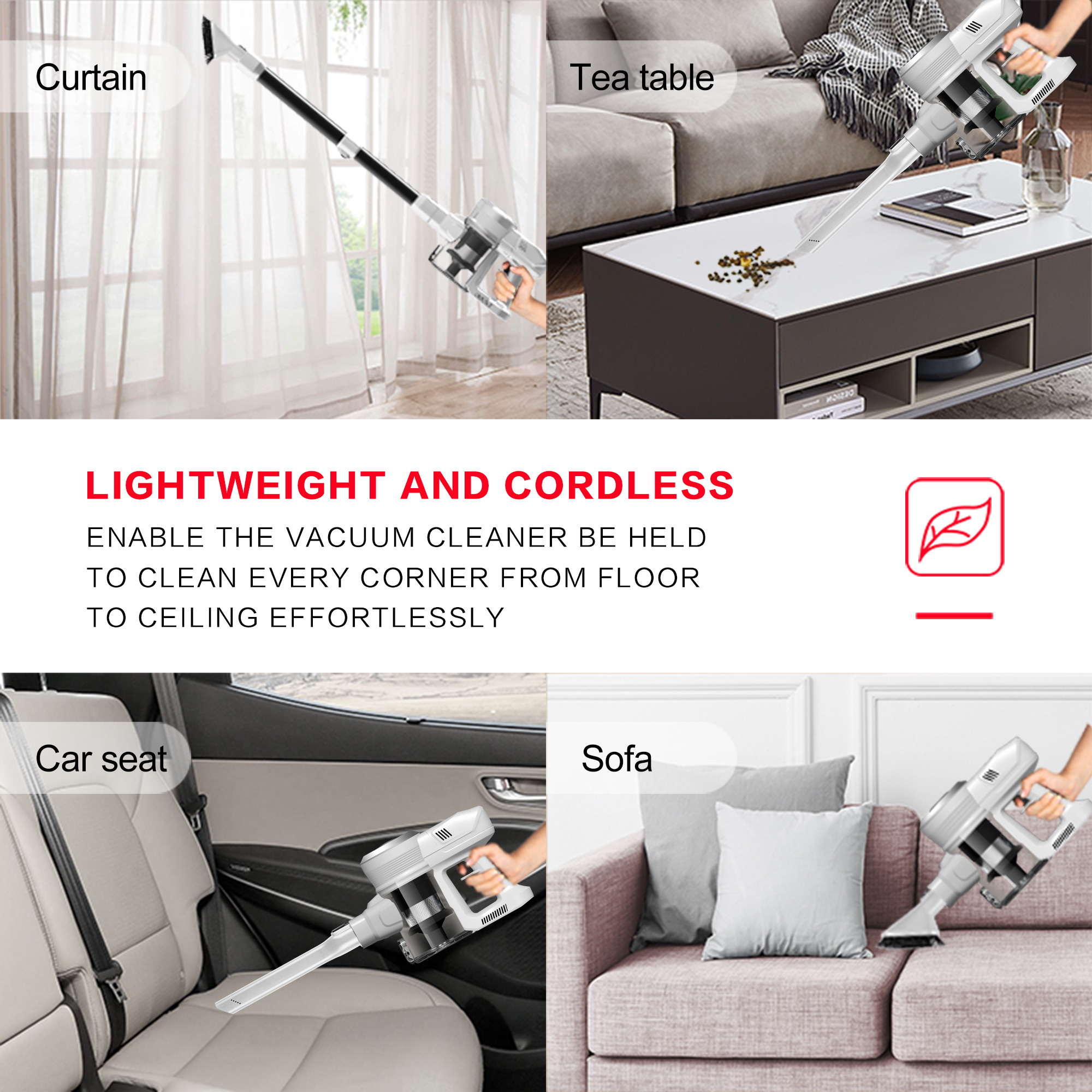 201A Cordless Stick Vacuum Cleaner with 315W BLDC Motor LED Display Anti-Tangle Floor Brush