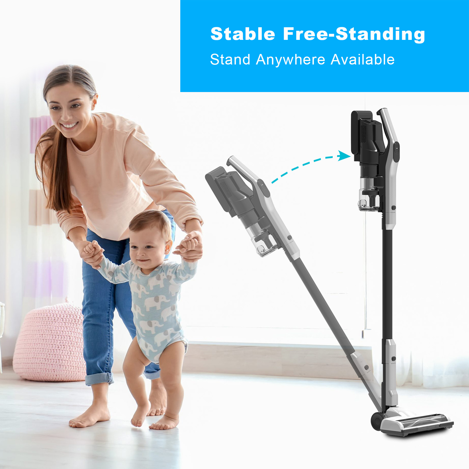 J2S Super Lightweight Cordless Vacuum Cleaner with Auto-empty Station