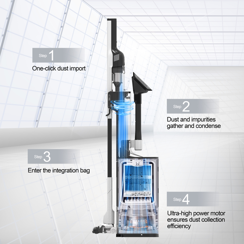 237S Cordless Handheld Vacuum Cleaner with Auto-Empty Station Anti-Tangle Floor Brush