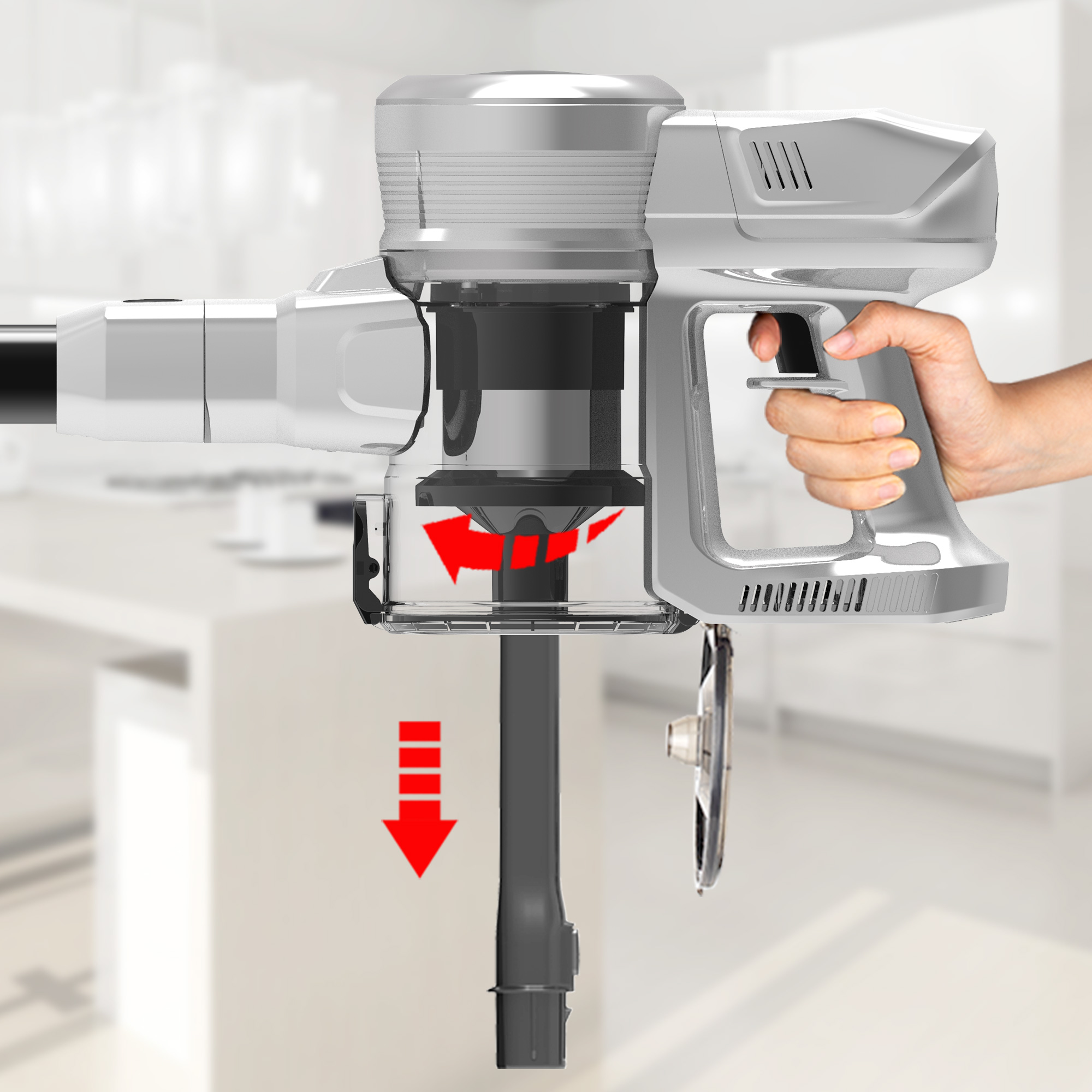 201A Cordless Stick Vacuum Cleaner with 315W BLDC Motor LED Display Anti-Tangle Floor Brush